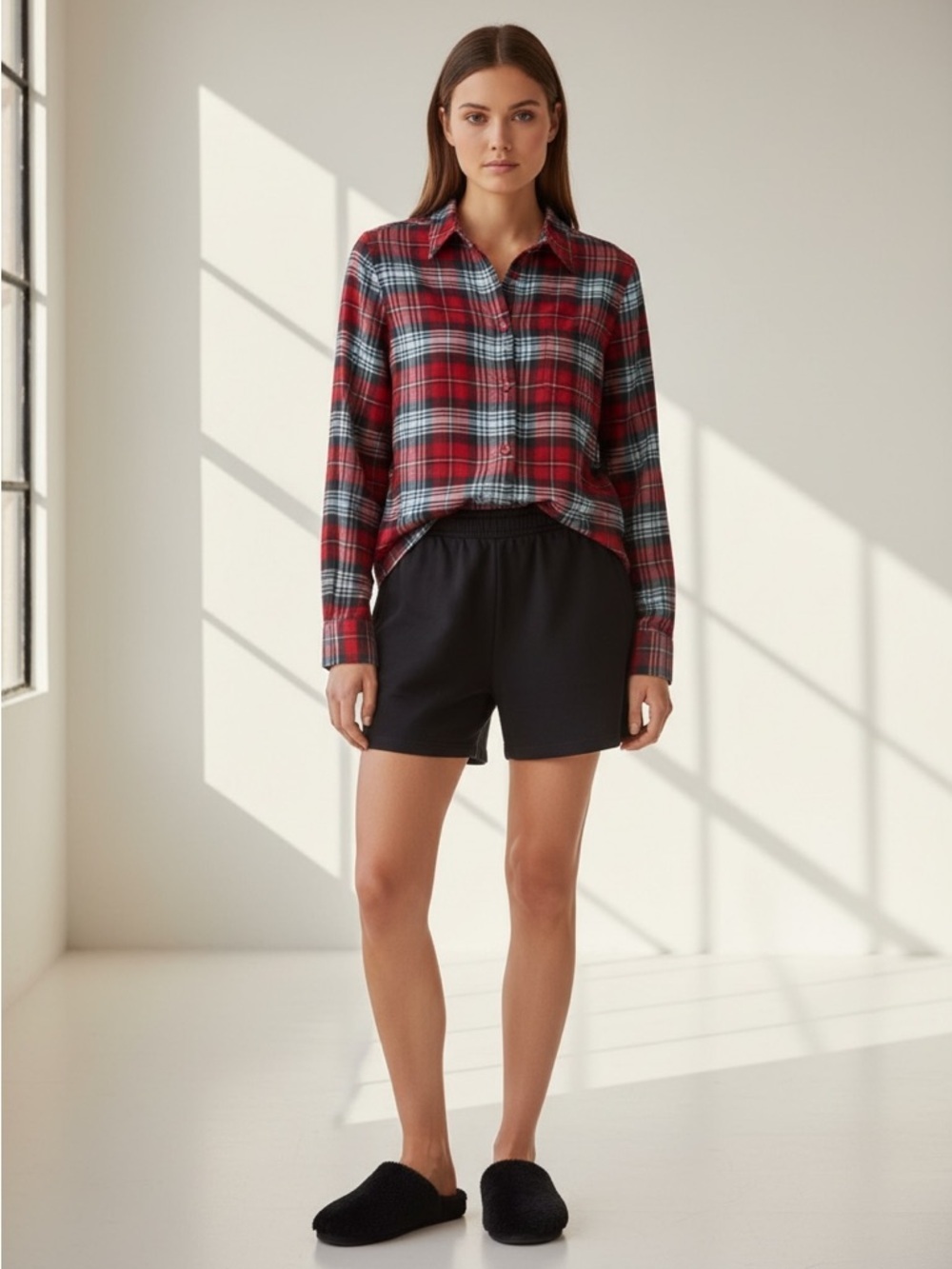 🌻NEW w/tag PJ Salvage Plaid Lightweight Button-Up Shirt Size Large